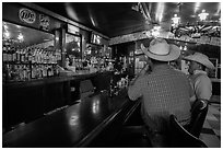 Inside bar, Interior. South Dakota, USA (black and white)