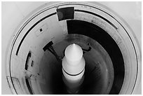 Minuteman II missile in silo. Minuteman Missile National Historical Site, South Dakota, USA ( black and white)