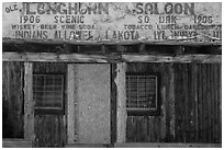 Old Longhorn Saloon, Scenic. South Dakota, USA ( black and white)