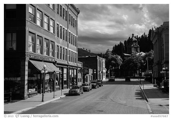 Main street, Deadwood. Black Hills, South Dakota, USA (black and white)