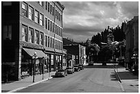 Main street, Deadwood. Black Hills, South Dakota, USA ( black and white)