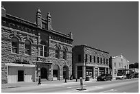 City Hall on main street, Hot Springs. Black Hills, South Dakota, USA ( black and white)