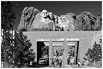 Entrance of Alley of the Flags,  Mount Rushmore National Memorial. South Dakota, USA (black and white)