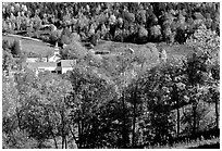 East Topsham village in autumn. Vermont, New England, USA ( black and white)