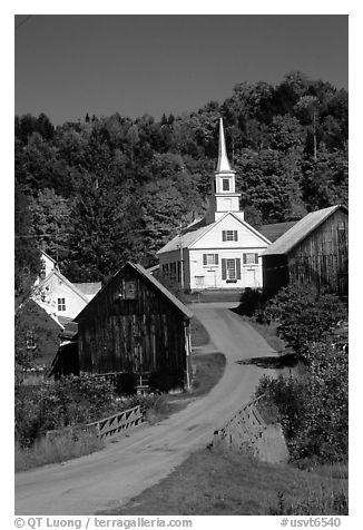 Waits River church. Vermont, New England, USA (black and white)
