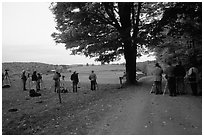 Photographers at Jenne Farm. Vermont, New England, USA ( black and white)