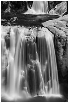 Two tiers of Shoshone Falls. Idaho, USA ( black and white)