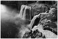 Converging waterfalls at Shoshone Falls. Idaho, USA ( black and white)