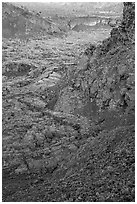 Mouth of North Crater. Craters of the Moon National Monument and Preserve, Idaho, USA ( black and white)