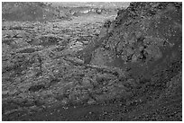 Hardened lava flow inside North Crater. Craters of the Moon National Monument and Preserve, Idaho, USA ( black and white)