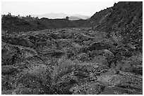 Lava flow near Broken Top. Craters of the Moon National Monument and Preserve, Idaho, USA ( black and white)