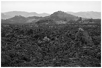 Field of broken lava near Broken Top. Craters of the Moon National Monument and Preserve, Idaho, USA ( black and white)