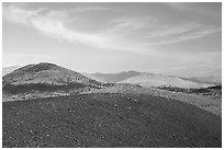 North Laidlaw Butte from Echo Crater. Craters of the Moon National Monument and Preserve, Idaho, USA ( black and white)