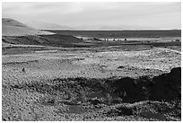 Plain with lava flows. Craters of the Moon National Monument and Preserve, Idaho, USA ( black and white)