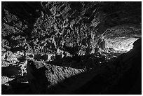 Passage near Bear Trap Cave entrance. Craters of the Moon National Monument and Preserve, Idaho, USA ( black and white)