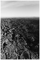 Wapi Flow starting at Pilar Butte. Craters of the Moon National Monument and Preserve, Idaho, USA ( black and white)