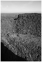 Pit crater, Pilar Butte. Craters of the Moon National Monument and Preserve, Idaho, USA ( black and white)