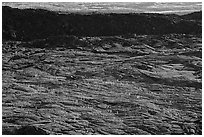 Former lava lake in crater, Pilar Butte. Craters of the Moon National Monument and Preserve, Idaho, USA ( black and white)