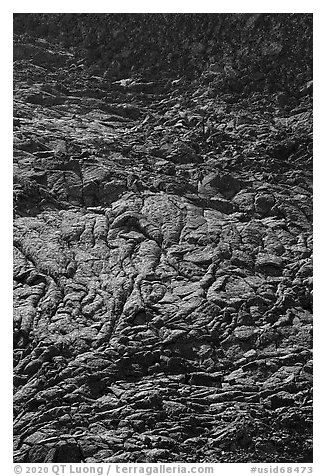 Hardened lava lake, Pilar Butte. Craters of the Moon National Monument and Preserve, Idaho, USA (black and white)