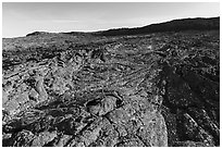 Wapi Flow Lava cascading from Pilar Butte. Craters of the Moon National Monument and Preserve, Idaho, USA ( black and white)