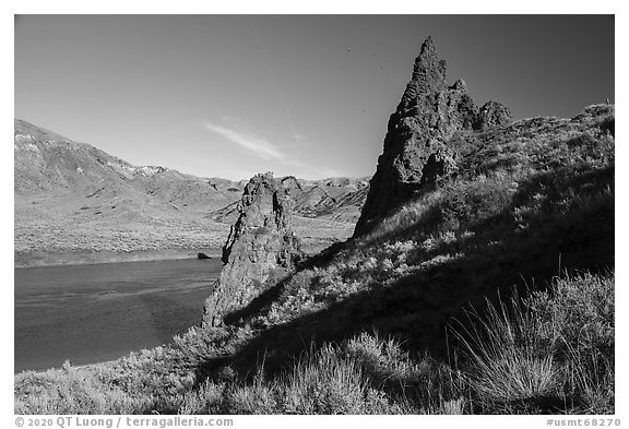 Citadel Rock National Historic Landmark. Upper Missouri River Breaks National Monument, Montana, USA (black and white)