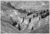 Canyon walls, Valley of the Walls. Upper Missouri River Breaks National Monument, Montana, USA ( black and white)