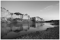 White cliffs from Eagle Creek at dawn. Upper Missouri River Breaks National Monument, Montana, USA ( black and white)