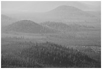 Old cinder cones in the distance. Newberry Volcanic National Monument, Oregon, USA (black and white)