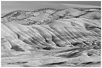 Painted hills. John Day Fossils Bed National Monument, Oregon, USA ( black and white)