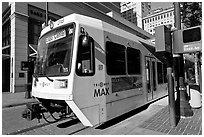 Tram, downtown. Portland, Oregon, USA (black and white)