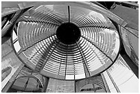 Glass prism, Cap Meares lighthouse. Oregon, USA ( black and white)