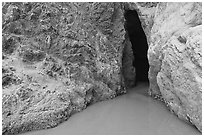 Seacave entrance. Bandon, Oregon, USA (black and white)