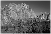 Cliffs called the Phoenix. Smith Rock State Park, Oregon, USA ( black and white)