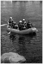 Rafters, McKenzie river. Oregon, USA ( black and white)