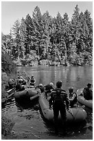 Rafts landing, Ben and Kay Doris Park. Oregon, USA ( black and white)