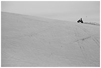 All terrain vehicle on dune crest, Oregon Dunes National Recreation Area. Oregon, USA (black and white)