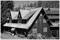 Historic lodge, Oregon Caves National Monument. Oregon, USA ( black and white)