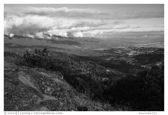 View from Hobart Bluff. Cascade Siskiyou National Monument, Oregon, USA (black and white)
