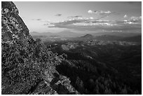Mt Shasta from Pilot Rock ridge. Cascade Siskiyou National Monument, Oregon, USA ( black and white)