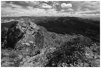 View over Soda Mountain Wilderness from top of Pilot Rock. Cascade Siskiyou National Monument, Oregon, USA ( black and white)