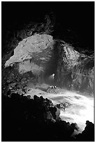 Sea Lion cave. Oregon, USA (black and white)