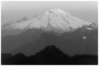 Mount Baker, sunrise, Mount Baker Glacier Snoqualmie National Forest. Washington ( black and white)