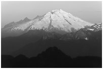 Mt Baker at sunrise. Washington ( black and white)
