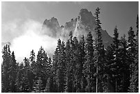 Liberty Bell Mountain seen from Washington Pass. Washington ( black and white)