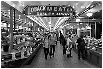 Main Arcade, Pike Place Market. Seattle, Washington ( black and white)