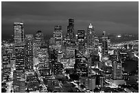 Downtown Seattle by nite. Seattle, Washington ( black and white)