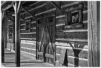 Wooden building detail, Winthrop. Washington ( black and white)