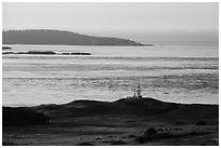 Cattle Point Lighthouse at sunrise, San Juan Island. Washington ( black and white)