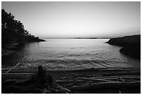 Cove near Iceberg Point at sunset, Lopez Island. Washington ( black and white)