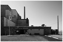 Historic plutonium B-reactor, Hanford Unit, Manhattan Project National Historical Park. Washington ( black and white)
